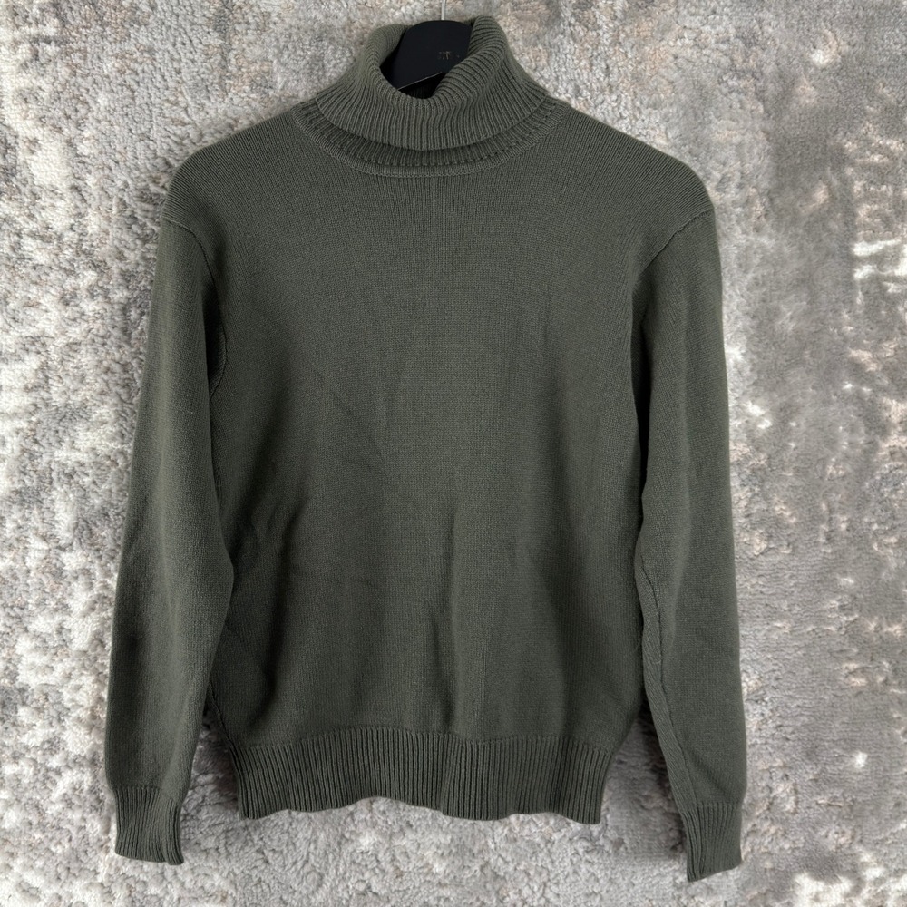 Ralph Lauren Size M Purple Label 100% Cashmere Turtleneck Pullover Sweater Green